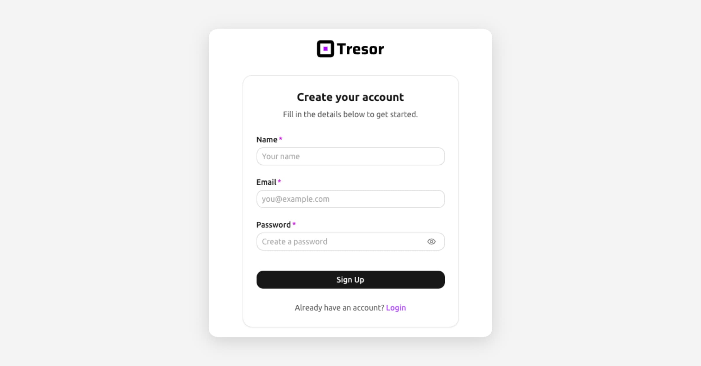 Creating your account