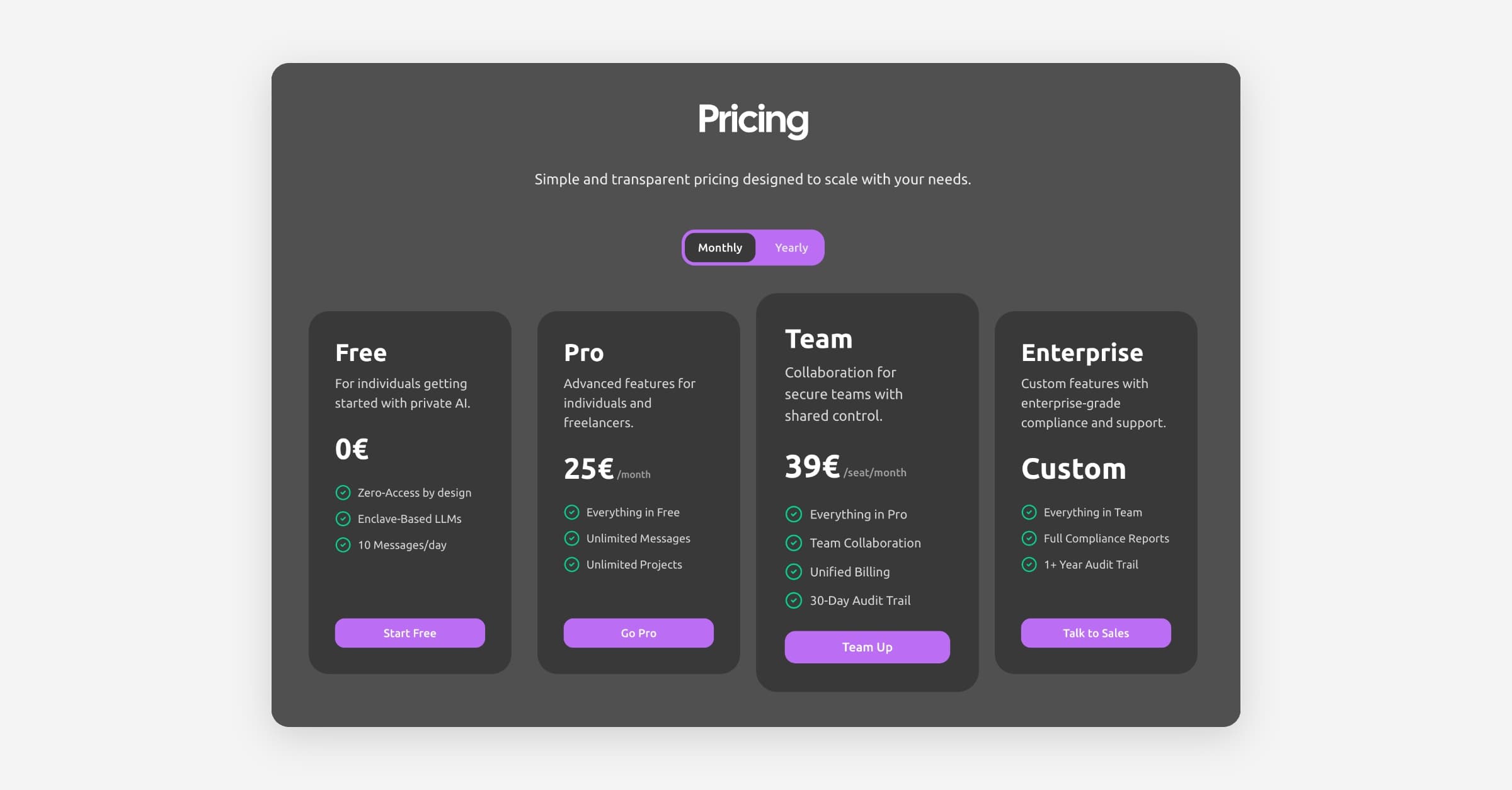 Billing and plans